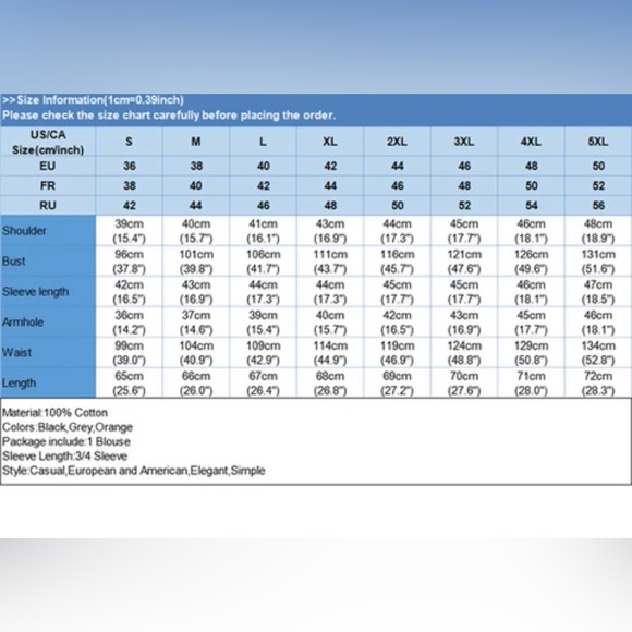 New Women 3/4 Sleeve Blouse l V Neck Solid Color Casual Loose T Shirt Sz S - Picture 4 of 7